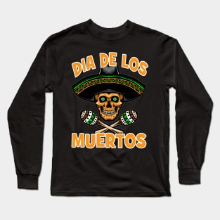 Dia de Los Muertos Day of the Dead Sugar Skull Design Long Sleeve T-Shirt